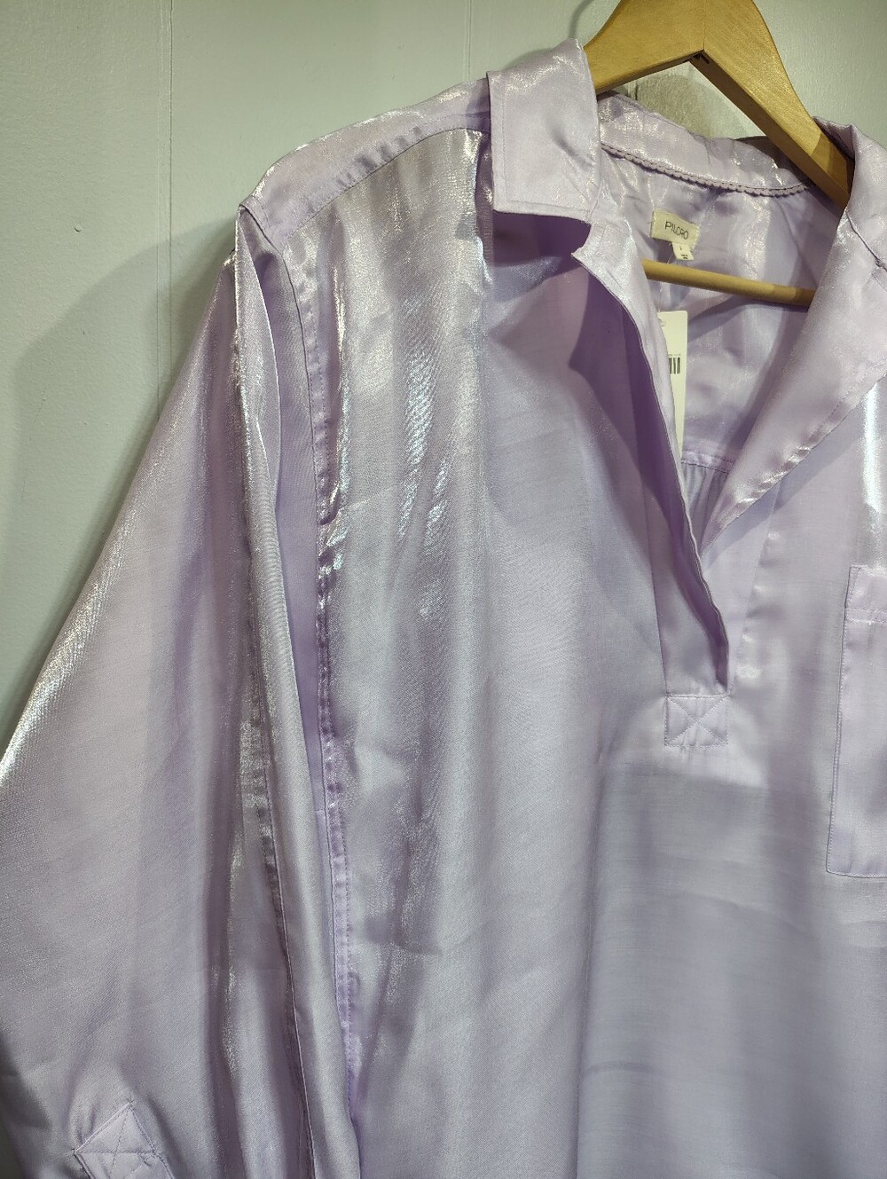 Pilcro Anthropologie Lilac Shine Blouse Large - Picture 2 of 7